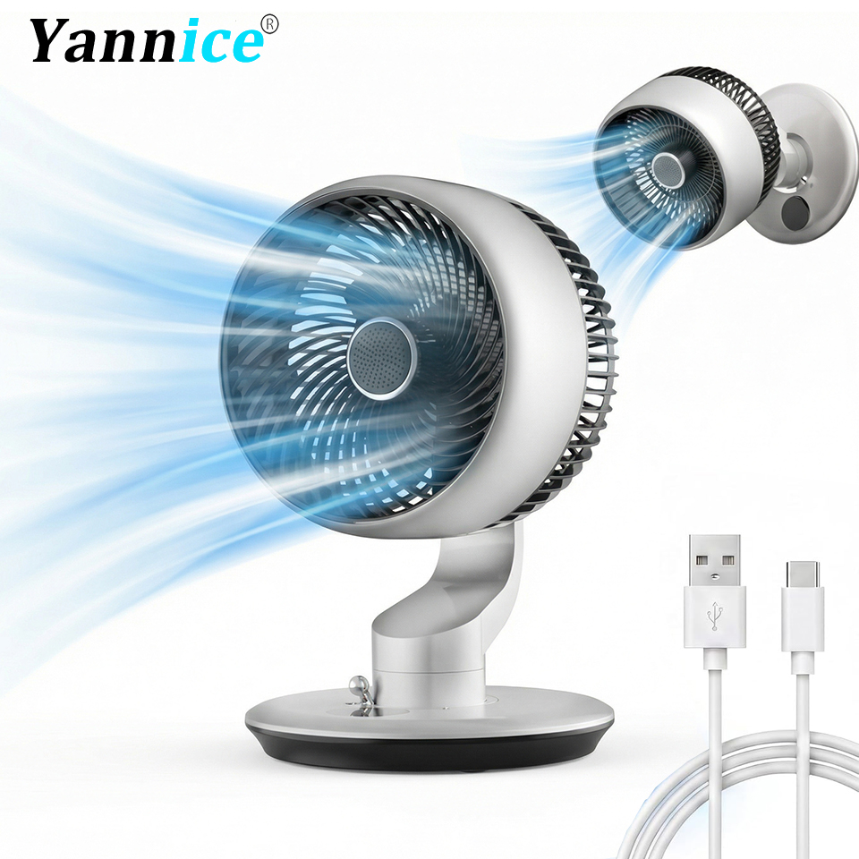 Smart Bathroom Fan - Ventilador de Escritorio USB de 7800mAh,