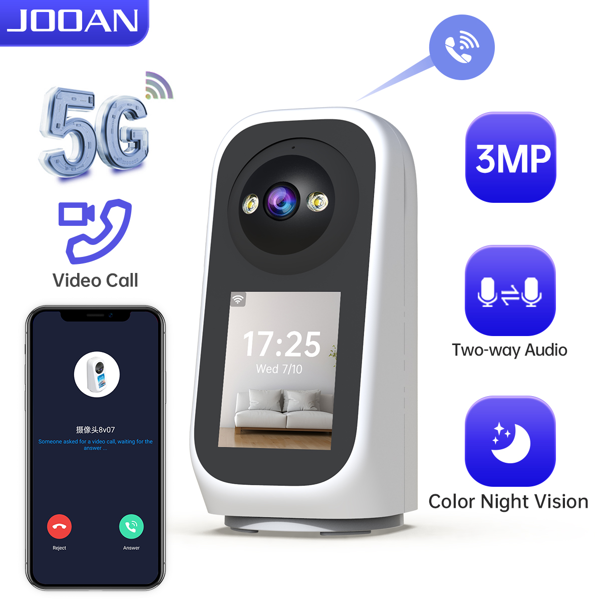 Smart Home Battery Camera Ezviz - Cámara WiFi 5G PTZ de 3MP