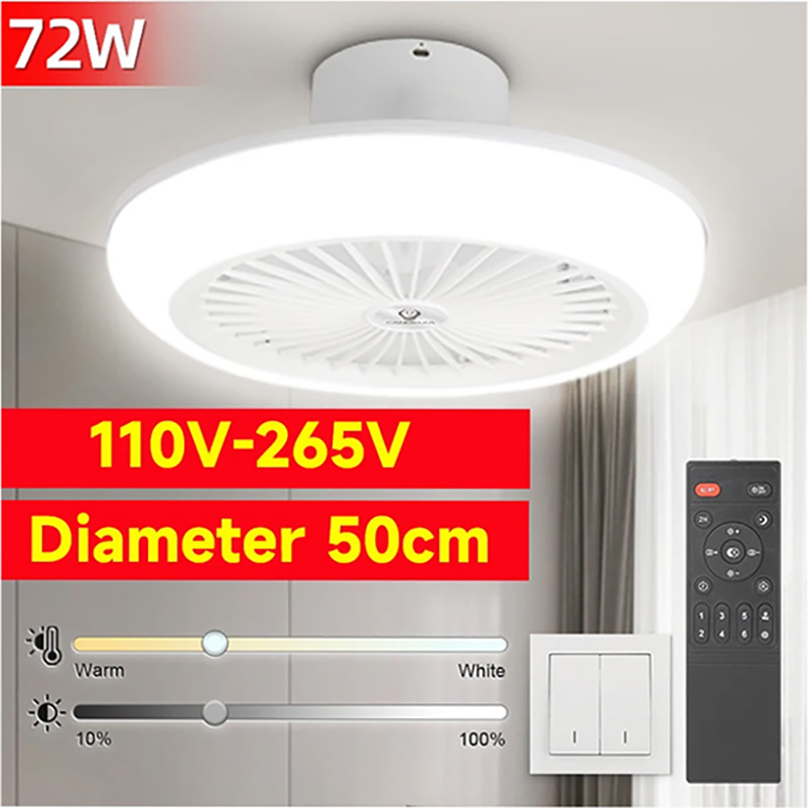 Smart Home Ventilation System - Ventilador de techo de 72W, luz