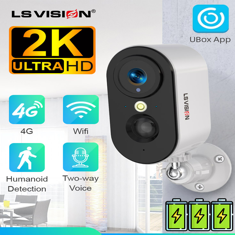 Smart Home Battery Camera Ezviz - LS VISION 2K 5MP 4G cámara