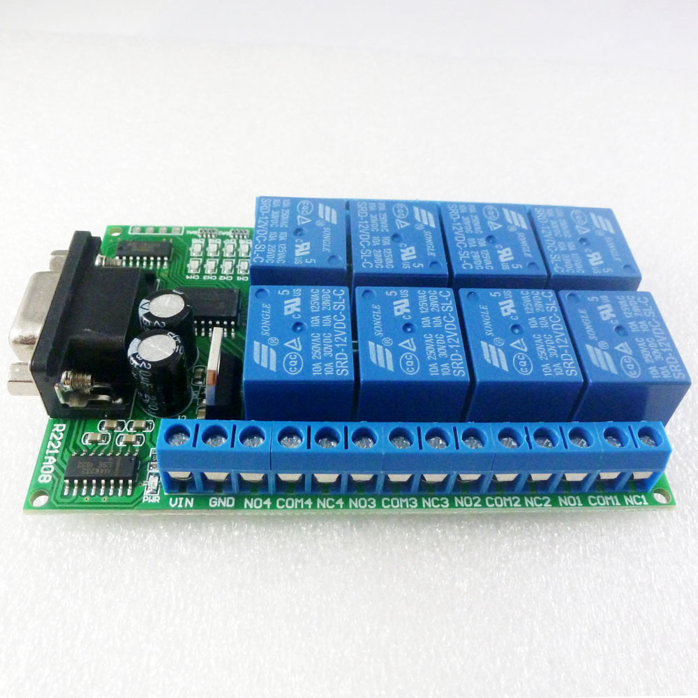 Smart Home With Plc - Placa de Relés RS232 de 8