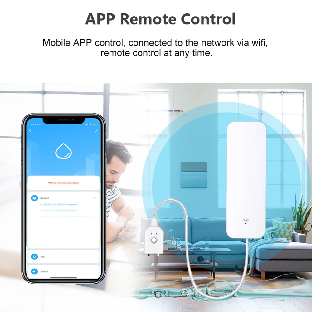 Tuya WiFi Zigbee Sensor de agu - Wifi Water Sensor reseña y precio